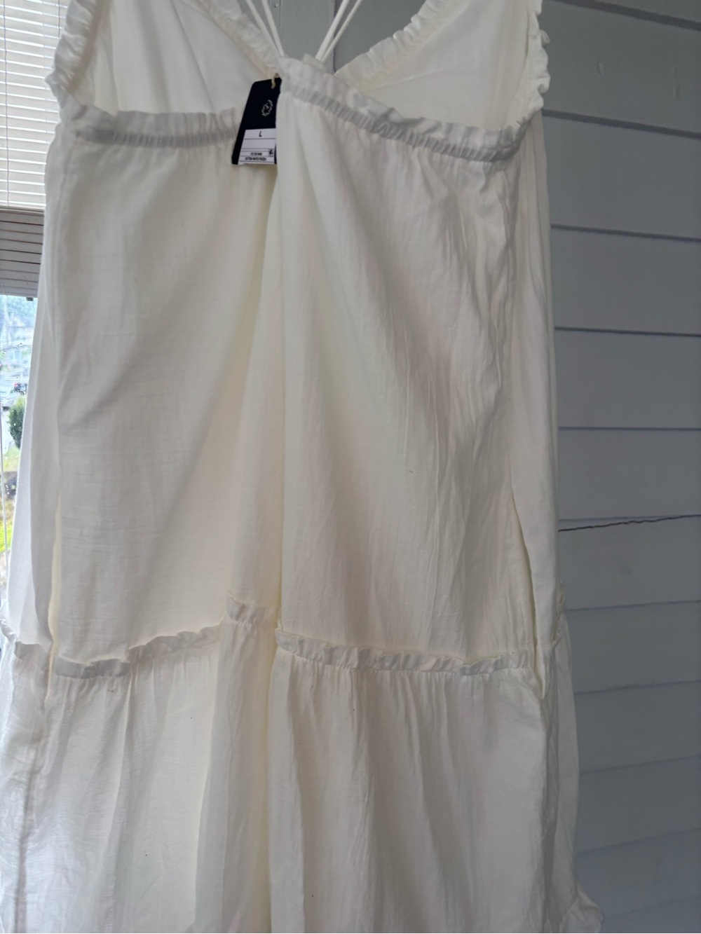 NWT White Tiered Ruffle Spaghetti Strap Sundress - Picture 7 of 13